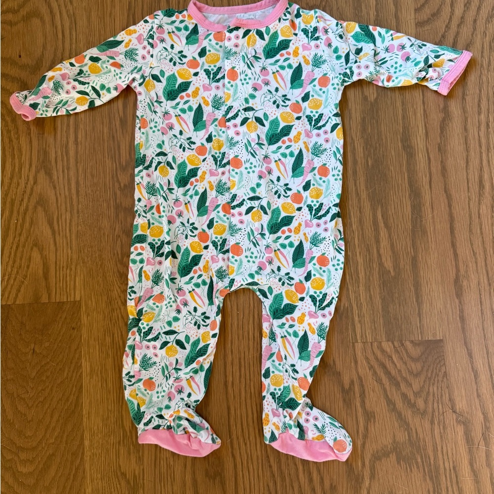 Magnetic Me Floral Kids Footie with Pink and Green